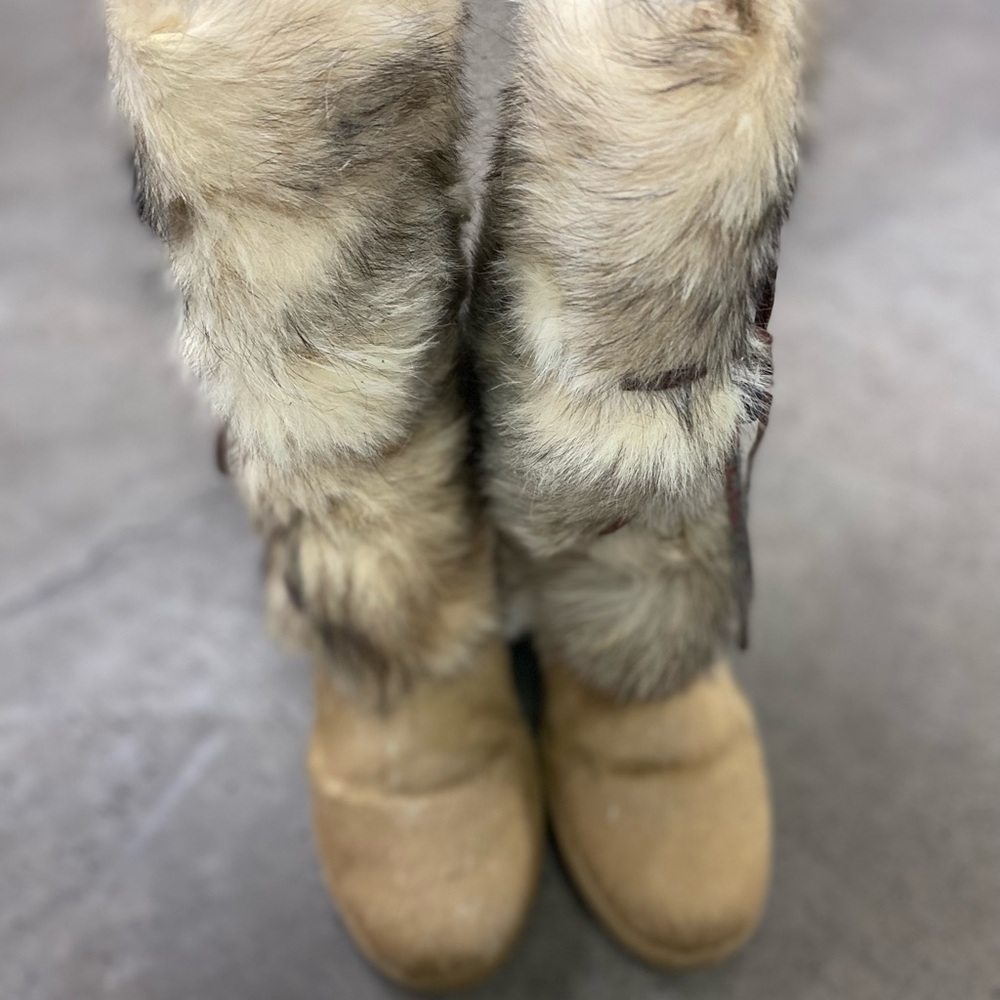 Y2K Fur Boots Pajar Canada Kim Red Fox Pony Hair Fur Winter Boots Size 37 - Picture 2 of 8